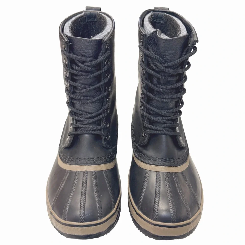 Sorel 1964 T Pac Duck Boots Men 7.5 Black Waterproof Insulated Lined NM2725-010